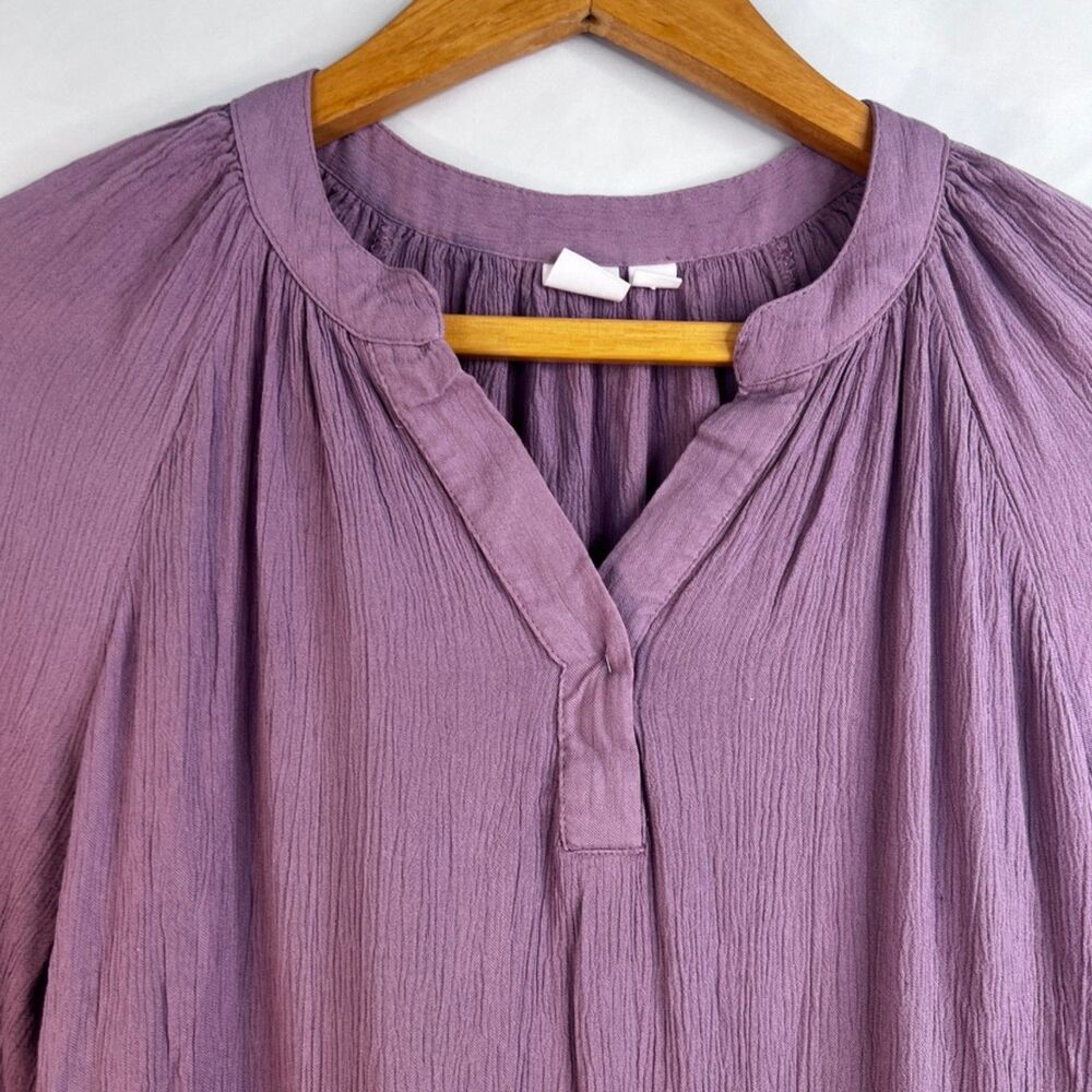 GAP Boho Whimsical Solid Purple Peasant Dress Fit… - image 3